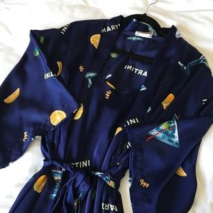 Martini Theme Robe and Nightie Set
